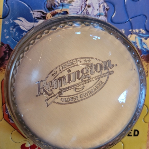 Remington Shotgun Glass Dome Pewter Paperweight ~ Vintage? ~ Advertising ~ Rifle - Picture 3 of 15